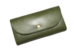 (スタイル ベルト belt店 SKY DARTS) [TOCHIGI LEATHER(とちぎ革)] 長財布 栃木レザー フラップ ロングウォレット こだわりの 天然皮革仕様 牛革 日本製 (グリーン) [グリーン]