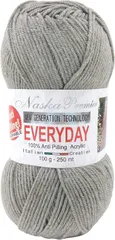 【人気商品】系 グレー 28 約 COL. 100ｇ 並太 250ｍ ソリッド エブリデイ 5玉セット 手編み毛糸 N-53 NASKA