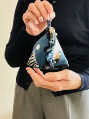 【猫柄】ミニファスナーポーチ＊コイン・小物入れ＊キーリング付き