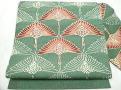 ❤️大人可愛い小紋袷　型染め花蝶風景文様　鬼シボ縮緬✨超美品トールサイズ　新品畳紙 ❤️大人可愛い小紋袷 型染め花蝶風景文様 鬼シボ縮緬✨超