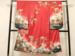 平和屋着物[]七五三　女の子　７歳　祝着　四つ身　鴛鴦花文　暈し染め　金彩　逸品　DAAY3115ma