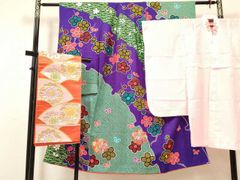 阿波藍染 徳島県無形文化財保持者 香川卓美 小紋 菊梅竹 未使用 mop379