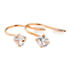 【ピンクゴールド×ピアス】[Cream dot. クリームドット公式] ピアス レディース   フック 金属アレルギー ニッケルフリー キュービックジルコニア 一粒ビジュー ミニ 小さめ 大人 上品 エレガント シンプル  