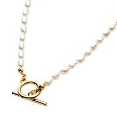 【ゴールド×ワンサイズ】[Cream dot. クリームドット公式] ネックレス レディース   金属アレルギー ニッケルフリー ショート チェーン 淡水パール マンテル パール マンテル 細 大人 上品  