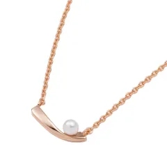 【B：ピンクゴールド×ワンサイズ】[Cream dot. クリームドット公式] ネックレス レディース   3タイプ 金属アレルギー ニッケルフリー ショート チェーン パール ビジュー ひねりバー 大人 上品 エレガント シンプル  