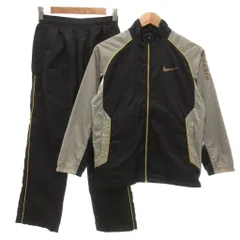 ナイキ NIKE ジャージ セットアップ トラックジャケット ウインドブレーカー イージーパンツ ナイロン 裏起毛 M 黒 ブラック グレー /NU