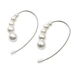 【シルバー×ピアス】[Cream dot. クリームドット公式] ピアス レディース   フック 金属アレルギー ニッケルフリー パール 5連 大人 上品 エレガント きれいめ シンプル  