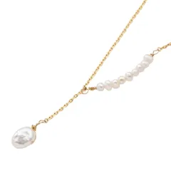 【ゴールド×ワンサイズ】[Cream dot. クリームドット公式] ネックレス レディース   金属アレルギー ニッケルフリー ショート チェーン 淡水パール バロックパール 大人 上品 エレガント きれいめ  