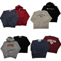 古着卸 まとめ売り チャンピオン Champion スウェット 8枚セット (メンズ M ) 前V フルジップ カレッジ風 アーチロゴ 中古 古着 NC6972