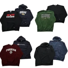 古着卸 まとめ売り チャンピオン Champion スウェット 8枚セット (メンズ L ) カレッジ風 アーチロゴ チームロゴ 中古 古着 NC6969