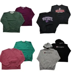 古着卸 まとめ売り チャンピオン Champion スウェット 8枚セット (メンズ M ) カレッジ風 チームロゴ フーディー 中古 古着 NC6964