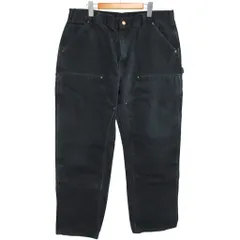カーハート carhartt 00s ヴィンテージ ダブルニー ペインターパンツ ワークパンツ フェード ボロ 黒 ブラック 大きいサイズ 33×32