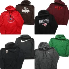 古着卸 まとめ売り ナイキ NIKE スウェット 8枚セット (メンズ M ) チームロゴ フーディー ブラック 茶色 赤 中古 古着 NC7017