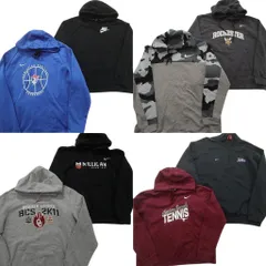 古着卸 まとめ売り ナイキ NIKE スウェット 8枚セット (メンズ XL ) チームロゴ ハーフジップ フーディー 迷彩柄 中古 古着 NC7014