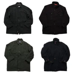 古着卸 まとめ売り ウール ハーフ コート ジャケット 4枚セット (メンズ XL ) スタンドカラー 比翼  ブラック グレー 中古 古着 NC7104
