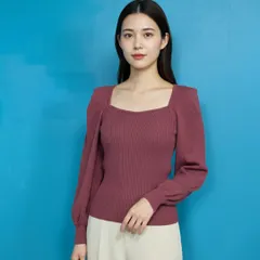 1548 SNIDEL コルセットニットプルオーバー ピンク　スクエアネック