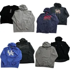 古着卸 まとめ売り ナイキ NIKE スウェット 8枚セット (メンズ 2XL ) チームロゴ フルジップ フーディー スウォッシュ 中古 古着 NC7029