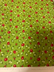 21-YUWA 生地 レトロりんご ミニアップル　110cmx100cm