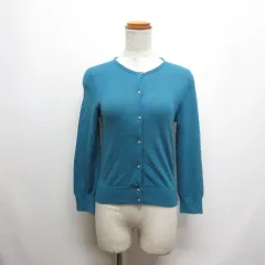 クミキョク 組曲 KUMIKYOKU 長袖 サマーニット カーディガン S2 ターコイズブルー 麻リネン混