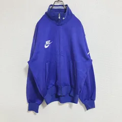 【銀タグ】90s NIKE ナイキ　ロゴ刺繍　トラックジャケットジャージ　青紫　M相当