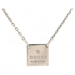 グッチ ネックレス ロゴプレート シルバー Aランク gu6609we