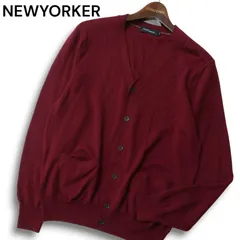 NEWYORKER ニューヨーカー 秋冬 ウール100％★ ニット カーディガン Sz.M メンズ