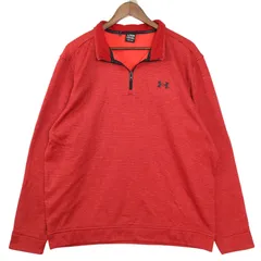 UNDER ARMOUR アンダーアーマー 秋冬 ロゴ★ 裏起毛 プルオーバー ハーフジップ トレーナー Sz.XL メンズ 大きい ゴルフ