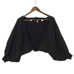 OLIVE des OLIVE オリーブ デ オリーブ 秋冬★ リブ ニット ショート ボレロ カーディガン 羽織り Sz.F レディース 黒