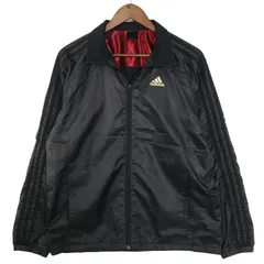 adidas アディダス ロゴ climastorm 裏起毛★ 3本ライン ジップ ウィンドブレーカー ブルゾン ジャケット Sz.M メンズ 黒