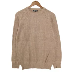 BEAMS HEART ビームス ハート 秋冬 ウール混★ ワッフル クルーネック ニット セーター Sz.M メンズ ベージュ