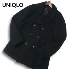 新品　UNIQLO ウール混　Pコート Lサイズ　ブラック タグ付き 未使用　黒 2025年最新】UNIQLO メンズ ピーコート・ウールコートの人気アイテム