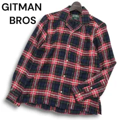 USA製★ GITMAN BROS ギットマンブラザーズ 秋冬 ウール混★ 長袖 チェック ネル シャツ Sz.S　メンズ