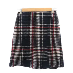 ロペピクニック ROPE Picnic 台形スカート ミニ丈 チェック柄 36 S マルチカラー 紺 ネイビー /YK7