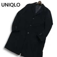 UNIQLO ユニクロ 秋冬★ ウール カシミヤ チェスターコート Sz.L メンズ 紺 ネイビー