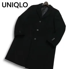 UNIQLO ユニクロ 秋冬★ ウール カシミヤ チェスターコート Sz.M メンズ 黒