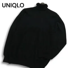 UNIQLO ユニクロ 秋冬 高級 カシミヤ100%★ タートルネック セーター ニット Sz.M メンズ 黒