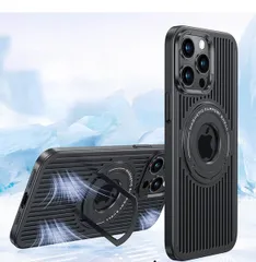 スマホケース 13 pro  Max 放熱 冷却  ケース 耐衝撃 ヒートシンクケース ゲーミングスマホケース 薄型 マグセーフ対応 磁気充電ワイヤレス充電 (iPhone13 Pro max,ブラック)