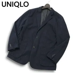UNIQLO ユニクロ 秋冬★ 千鳥 コンフォート テーラード ジャケット Sz.XL メンズ 紺 ネイビー 大きいサイズ