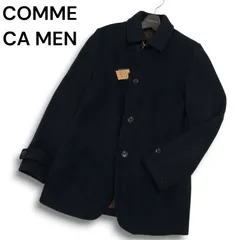 【新品 未使用】 COMME CA MEN コムサ メン 秋冬★ メルトン ウール ジャケット コート Sz.M メンズ 紺 ネイビー