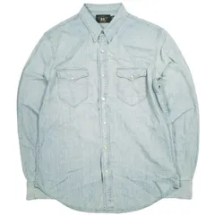 RRL ダブルアールエル Buffalo Western Shirt Chambray Davey Wash コンチョボタン スリムシャンブレーウエスタンシャツ 782796403001 L Indigo Double RL トップス g24223