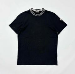 美品 モンクレール ネックロゴ Tシャツ 半袖 襟 レタリング XXL 黒