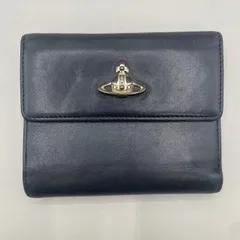 良品　Vivianne Westwood ヴィヴィアンウェストウッド　二つ折り財布　コンパクトウォレット　がま口　オーブ　レザー　黒　ブラック