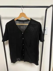 ブラック シースルー カーディガン 602