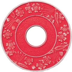 岩鋳(Iwachu) 釜敷 丸サクラ 大 銀/紅梅色 大 17304 南部鉄器 [銀/紅梅色] [大]