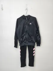 アディダス ブラック ピンク トレーニングウェア セット