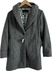 Z1619 【美品】Sunny cloudsサニークラウズ　フェリシモ　ロングコート　アウター　グレー　レディース　Mサイズ