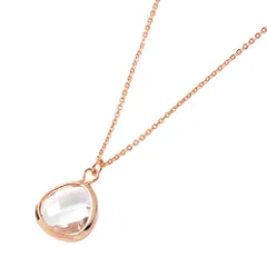 【ピンクゴールド×ワンサイズ】[Cream dot. クリームドット公式] ネックレス レディース   ロング 金属アレルギー ニッケルフリー チェーン ビジュー ガラス 多面カット ドロップ 大人 上品 エレガント  