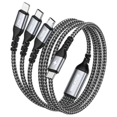 【在庫セール】Pro、MacBook S24/S23、Pad 16/15/14/13/12、Galaxy はiPhone マイクロusbケーブ(10W) ライトニングケーブル(27W) (100W) コード 充電 Pro等多機種対応 タイプc タイプc 3台同