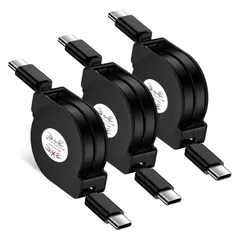 【在庫処分】max pro/15plus/15pro ipad/Macbook/iPhone16/15/15 スマホAndroidデータ転送 Galaxy タイプCケーブル コードリール Xperia Type-c air iPhone17 Huawei 3本