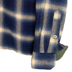 【送料無料】"Denham" Herringbone Block Check Shirt 関連イメージワード： デンハム ボックスシルエット ヘリンボーン チェック シャツ ブルー ミリタリー 立体 切り替え デザイナーズ ネルシャツ Khokiのサムネイル